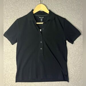 Athleta pique polo shirt short sleeve black XXS XS